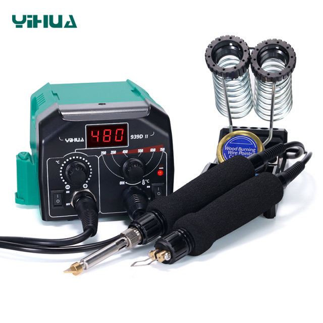 YIHUA 939D-II 3in1 Constant temperature LED digital display Wood Burning tools Pyrography Station