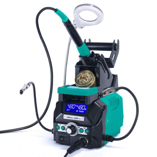 YIHUA 939D+ III multi-function LCD digital 75W with clips and LED Magnifying Lens soldering solder iron station