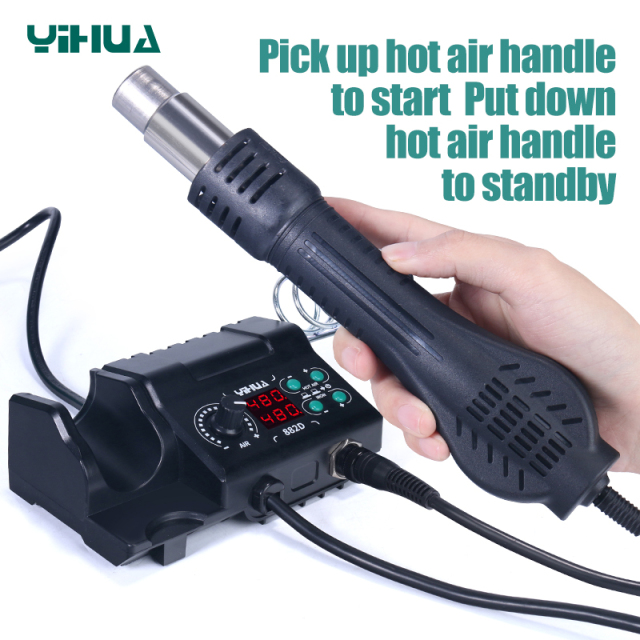 YIHUA 882D 2 in 1 Soldering Iron 60W Hot Air Rework Station BGA SMD Repair Tools Temperature Correction Sleep Soldering Station