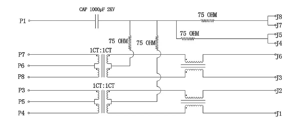 10gBase T RJ45 to RJ45 Magjack