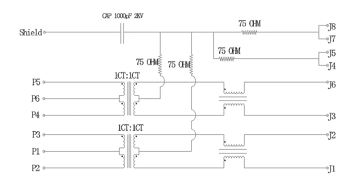 Single port Modular Mthernet Magjack Schematics
