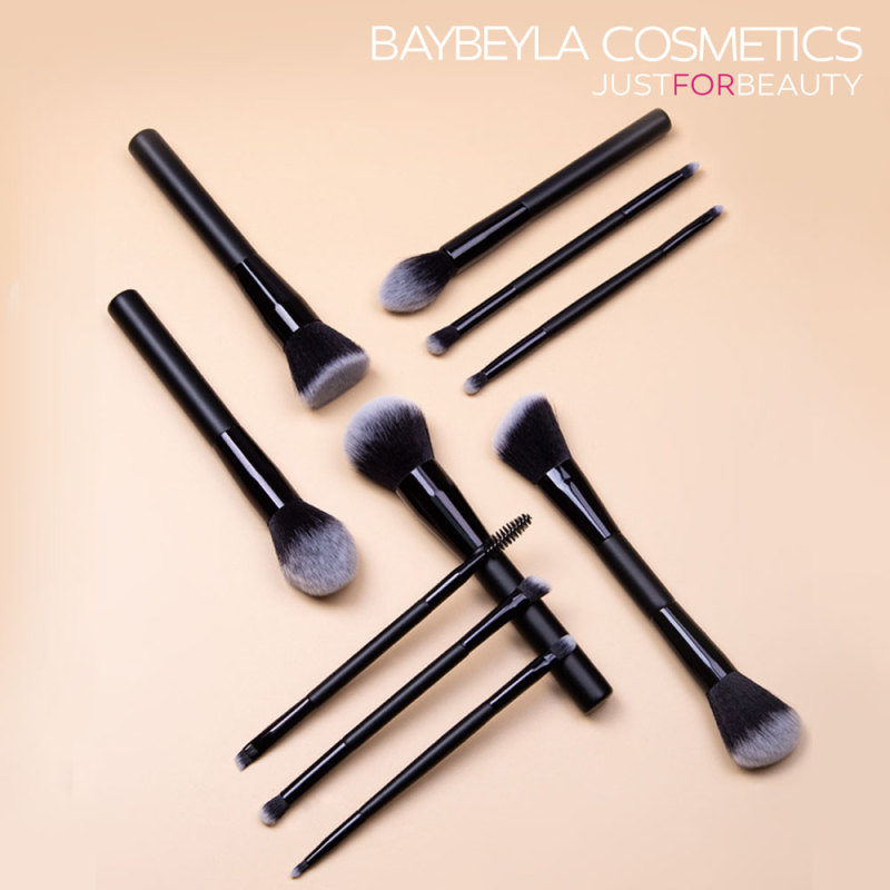 [BAYBEYLA Official Flagship Store] Obsidian Black 10-Piece Professional Makeup Brush Set (Beauty Egg Free) [Taiwan Shipping Free Shipping] Grab powder with good grip, suitable for novice makeup artists