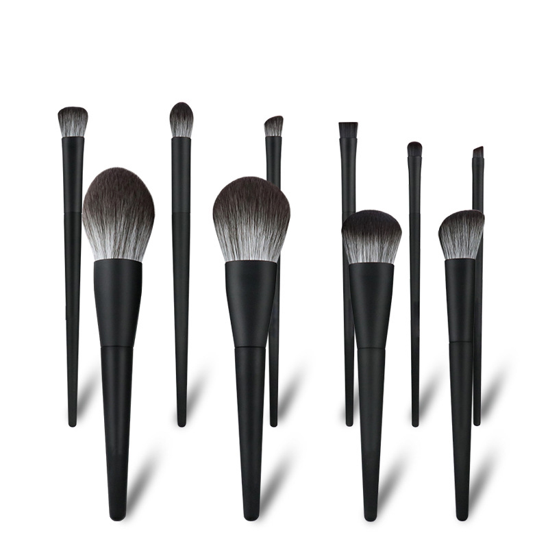 [BAYBEYLA Official Flagship Store] Fog Black Matte Soft Hair Makeup Brush Set of 10 (Free Brush Set) [Taiwan Spot Free Shipping] Black Matte Brush Set Foundation Brush