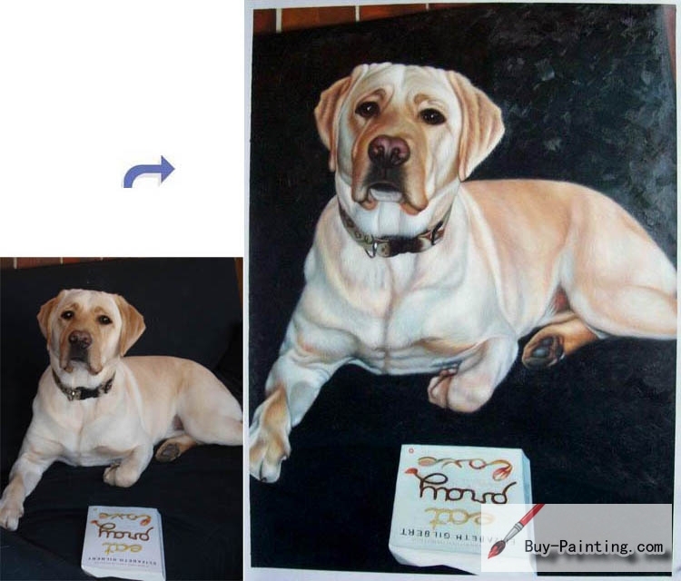Custom Pet Portrait-Big yellow dog