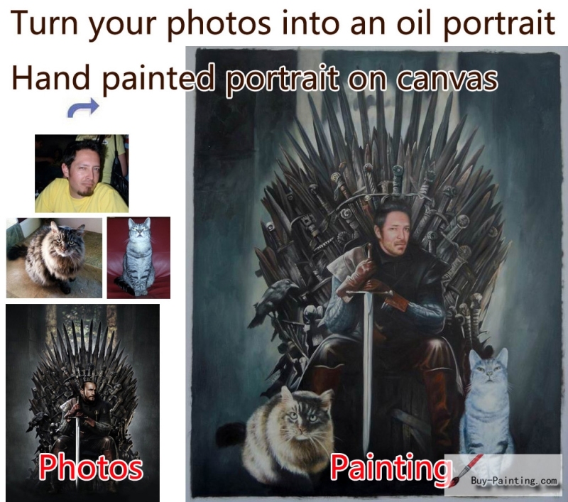 Custom oil portrait-Three firemen