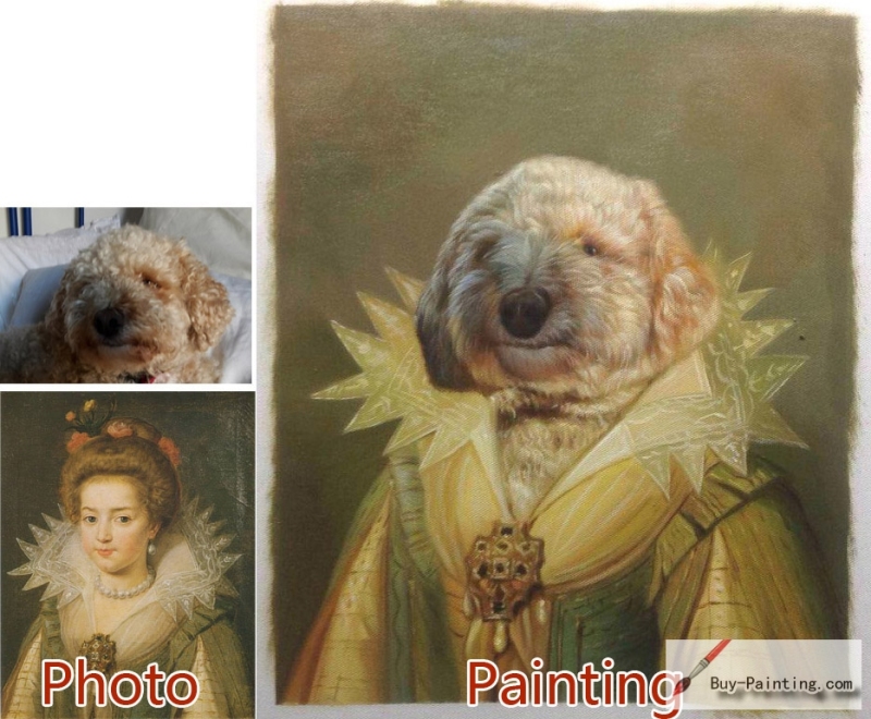 Custom oil portrait-The dog officer