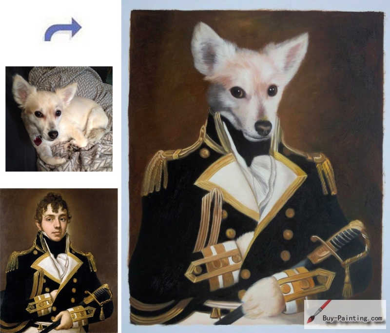 Custom oil portrait-Dog queen