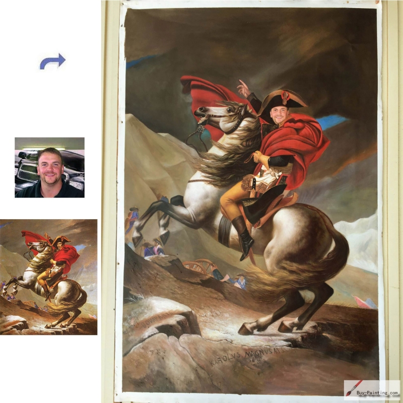 Custom oil portrait-The general ride a horse