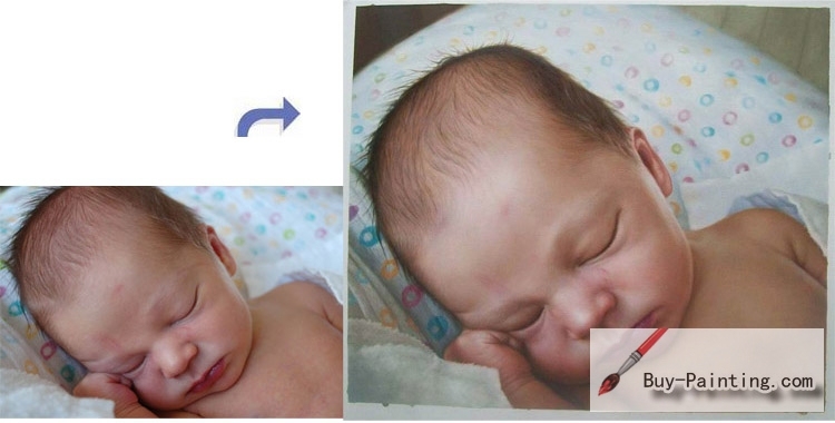 Custom Child Portrait-The baby sleeping