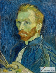 Self-portrait, 1889, National Gallery of Art. His Saint-Rémy self-portraits show the artist's side with the unmutilated ear,he saw himself in mirror