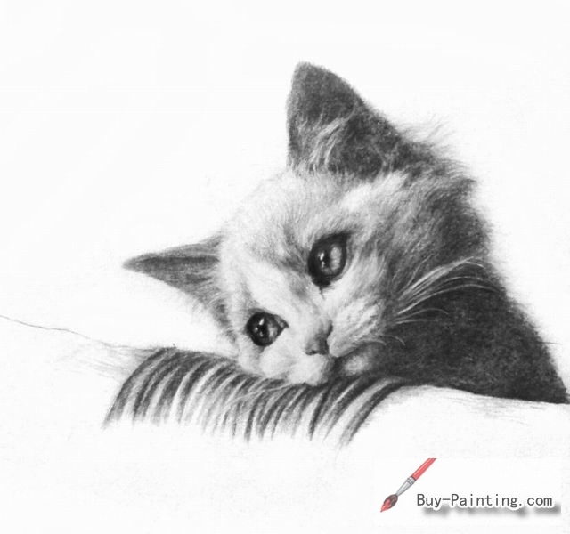 Custom Drawing-Cat lying