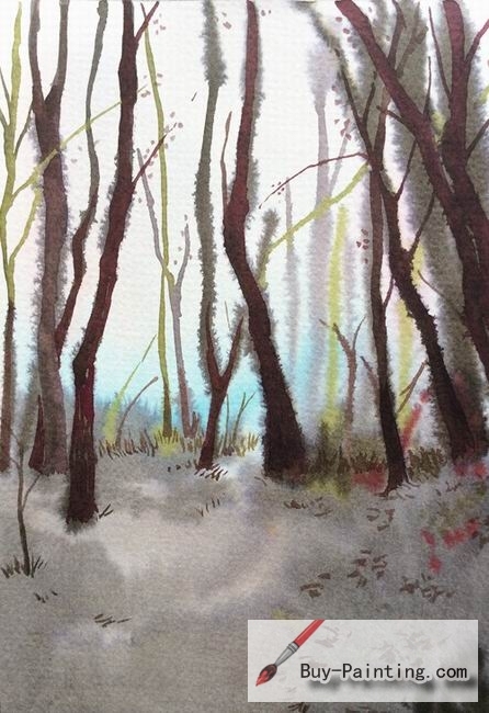 Watercolor painting-Trees