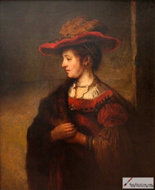 Saskia in red hat, 1635