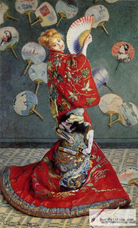 Madame Monet in a Japanese kimono, 1875,