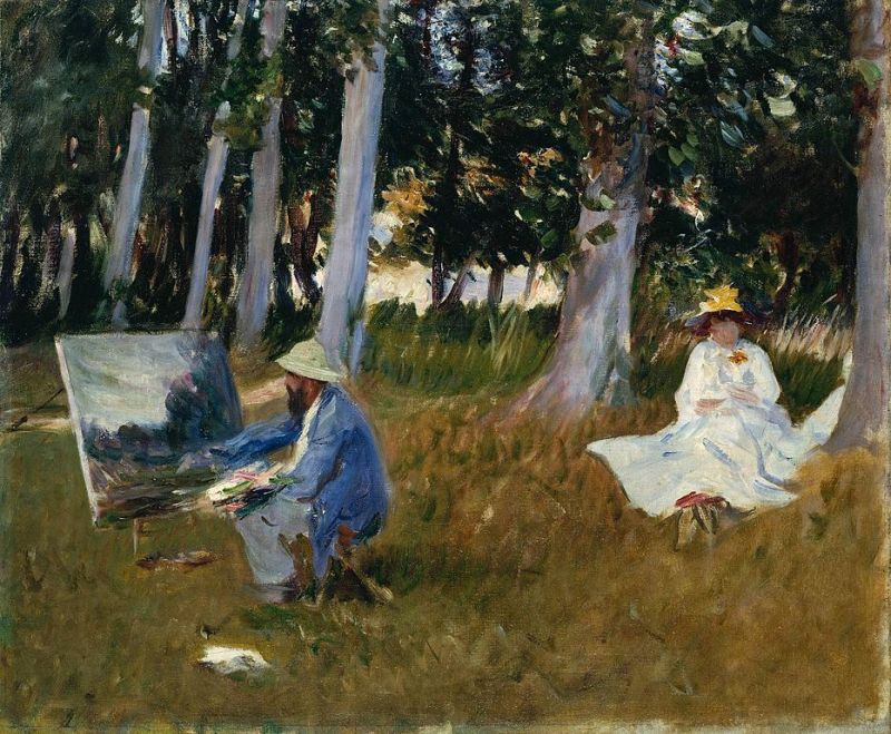 Claude Monet Painting by the Edge of a Wood, 1885
