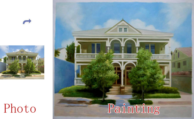 Custom house portrait, Hand painted oil portrait, House oil painting portrait, Landscape portrait, Portrait on canvas, Portrait painting
