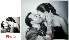 Custom Oil Portrait Couple Painting, Couple Portrait Painting, Hand Painted Oil Painting From Photos