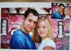 Custom Oil Portrait Couple Painting, Couple Portrait Painting, Hand Painted Oil Painting From Photos