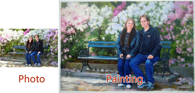 Custom Oil Portrait Couple Painting, Couple Portrait Painting, Hand Painted Oil Painting From Photos