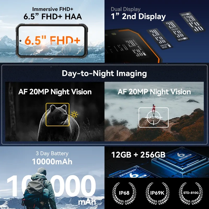 [World Premiere] IIIF150 B2 6.5"FHD+ Display Rugged MobilePhone Night Vision 10000mAh 48MP Camera Android 13 12GB(6GB+6GB) 256GB