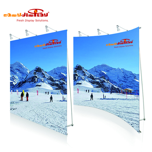 Easy Curved L banner stand dual version