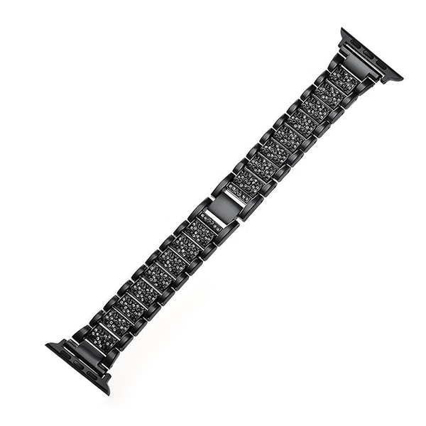 Exquisite Triple Beaded Apple Watch Band, Dazzling Inlaid Diamonds, Premium Stainless Steel - Elegant Gold Finish for Enhanced Style and Durability - Perfect for Business and Luxury Wear, Compatible with Apple Watch Models