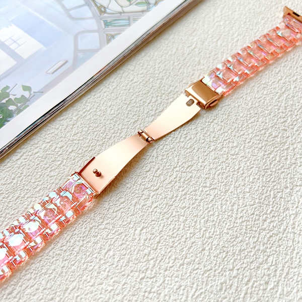 Laser Iridescent Apple iWatch Band: Resin Plated Tri-Bead 'Small Waist' Strap for Enhanced Aesthetic