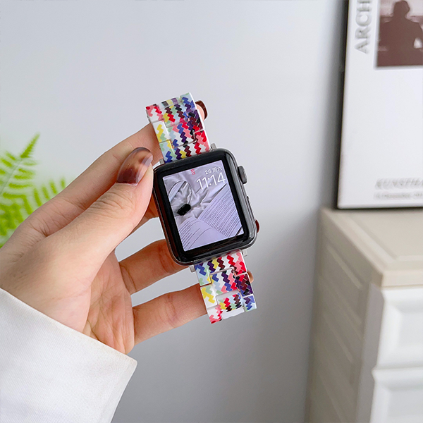 Mosaic Grid Woven Pattern Apple iWatch Band: Tri-Bead Strap for Unique Style & Comfort