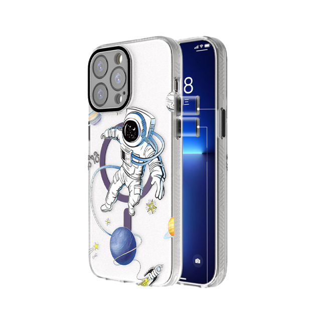 IMD Double-Layer Matte Astronaut TPU iPhone Case with Button Protection: Stylish Space-Themed Durability for Apple Devices