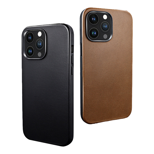 High-End Genuine Leather Magnetic Phone Case for Wireless Charging