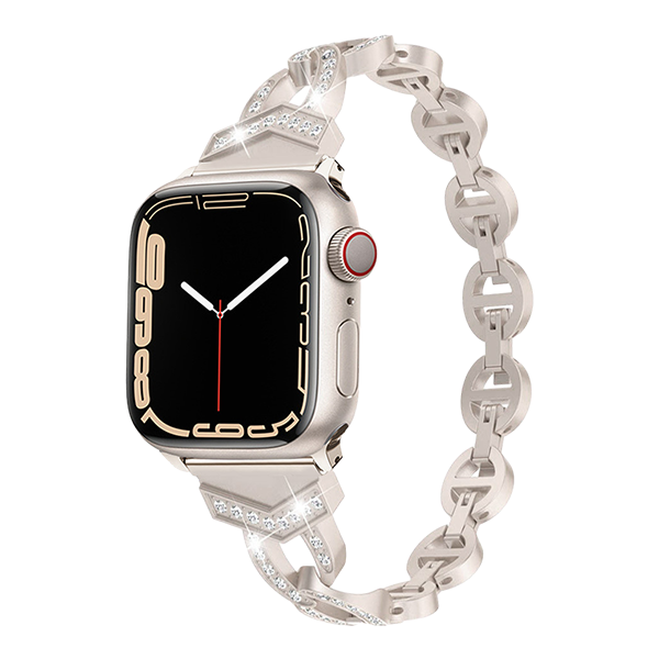 Diamond-Set Stainless Steel Watch Band for Apple Watch 8 - VO Design