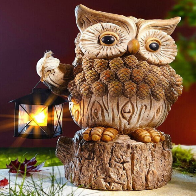 Solar Owl with Lantern Light(NOT SOLAR LAMP)