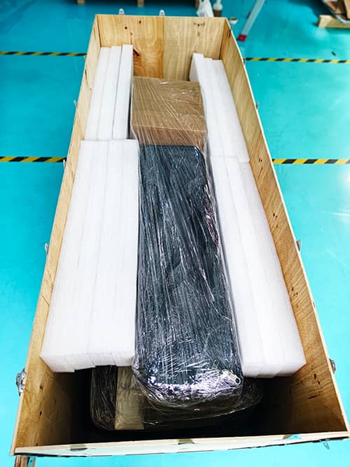 Modular rail system components separate packing box