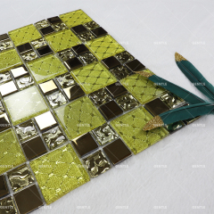 Fabric Laminated Square Golden Mosaic