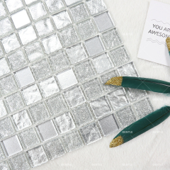 Metallic Feeling Square Glass Mosaic