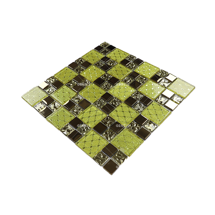 Fabric Laminated Square Golden Mosaic