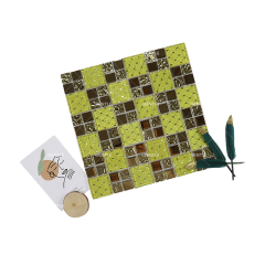 Fabric Laminated Square Golden Mosaic