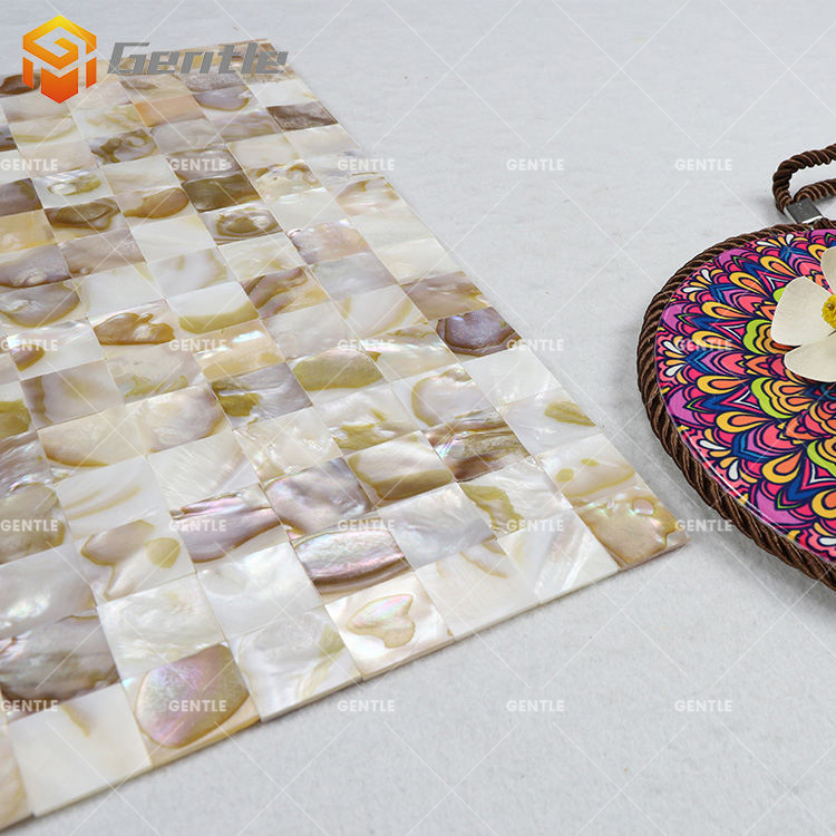 Customize Dark Mother Pearl Color Square Natural Shell Mosaic Tiles