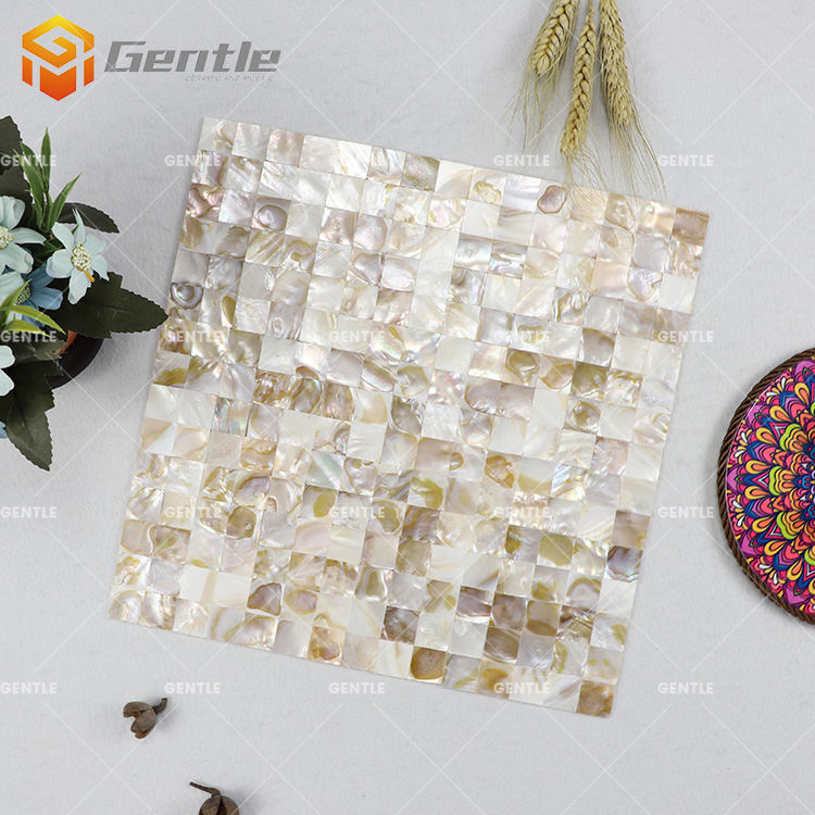 Customize Dark Mother Pearl Color Square Natural Shell Mosaic Tiles