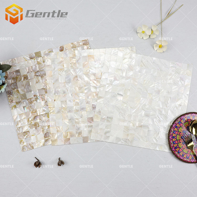 Customize Dark Mother Pearl Color Square Natural Shell Mosaic Tiles