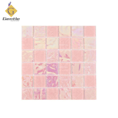 Customized 300*300 Pink Crystal Glass Mosaic Sheet