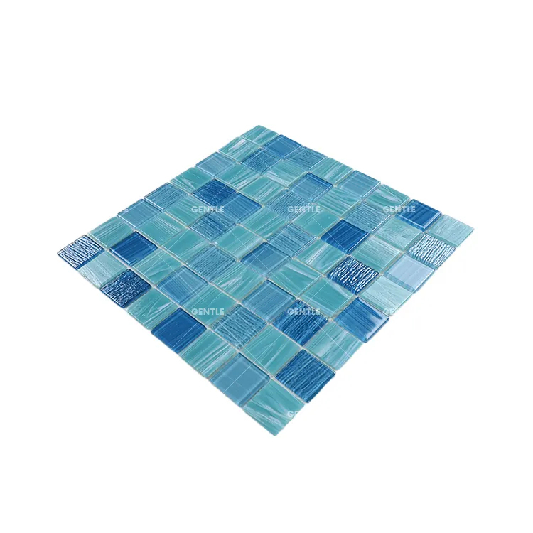 Mixed Blue Green Glass Mosaic