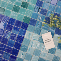 Mixed Blue Green Glass Mosaic