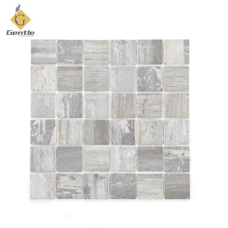 Light Grey Wood Texture Recycled Glass Mosaic