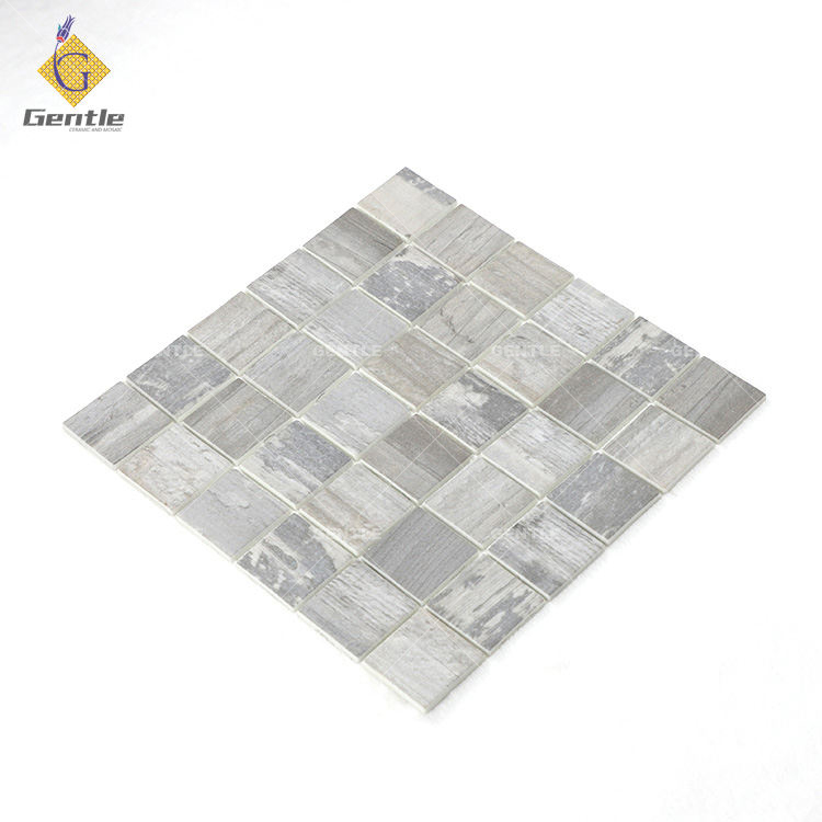 Light Grey Wood Texture Recycled Glass Mosaic