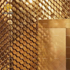 Hexagonal Golden Glossy Ceramic Mosaic