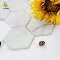 White Marble Hexagon Recycled Glass Mosaic