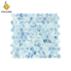 Wholesale Blue Hexagonal Hot Melt Mosaic Tiles