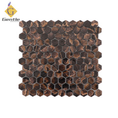 Custom Brown Hexagonal Hot Melt Mosaic Tiles