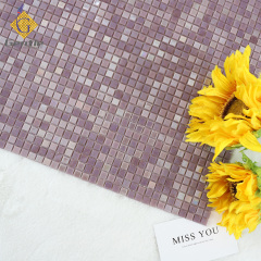 Customized Purple Square Hot Melt Mosaic Tiles For Wall